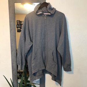 Oversized grey zip up hoodie